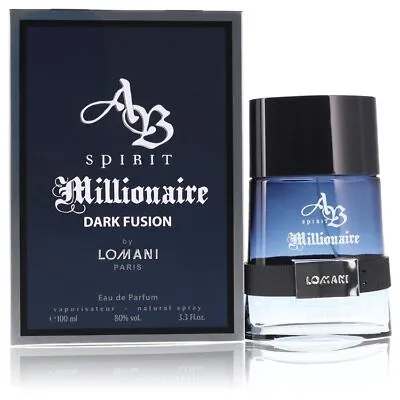 Spirit Millionaire Dark Fusion Cologne By Lomani Men Eau De Parfum Spray 3.3 Oz • $28.95