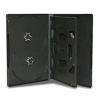 10 Standard 14mm Black 6 Disc DVD Storage Case Box With Tray For CD DVD Disc • $12.95