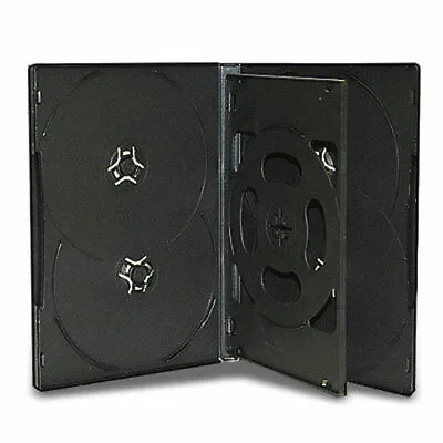 25 Standard 14mm Black 6 Disc DVD Storage Case Box With Tray For CD DVD Disc • $22.95