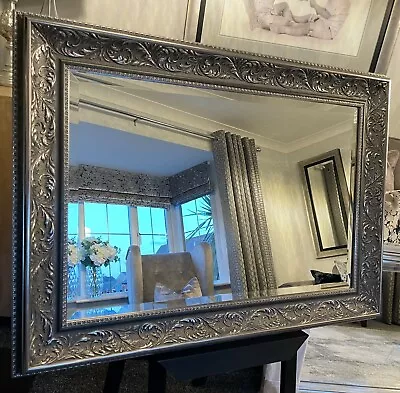 LARGE Gunmetal Framed Mirror Ornate Elegant Decorative Wall Mirror - Choose Size • £84.99