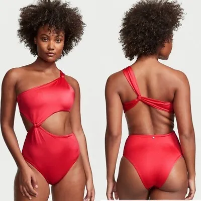 LARGE Victoria’s Secret Twist Monokini One-piece Padded Swimsuit Red Strawberry • $49.99