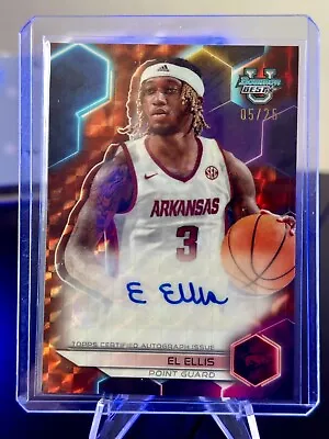 2023-24 Bowman University Best EL ELLIS Gold Auto /50 - ARKANSAS RAZORBACKS • $20