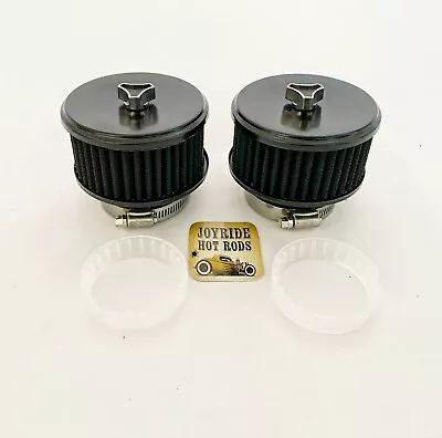 2x 2BRL Black Dished Top Air Cleaners Washable Filters-  2 5/8  Or 2 5/16  Neck • $46.95