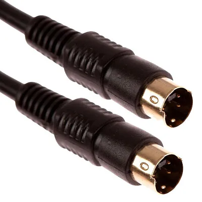 SVHS S Video Cable 4 Pin Mini DIN Male To Male Plug Lead - 1.5m To 10m • £2.99