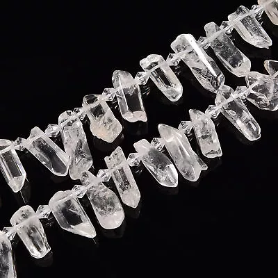 Clear Quartz Top Drill Points Beads Size 20mm-25mm 15.5'' Strand • $12.59