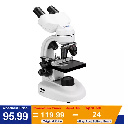 SVBONY SV605 40X-1600X Binocular Biological Microscope With Moving Platform LED • $95.99