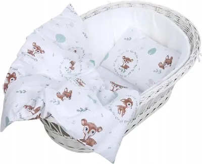 £9.99 • Buy Baby 2pc Bedding Set Fit Cradle/Moses Basket/Pushchair 70x80cm Fairy-tale Forest