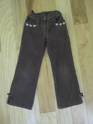 Euc Girl Gymboree Equestrian Club Flower Brown Corduroy Pants Cords 6 • $7.99