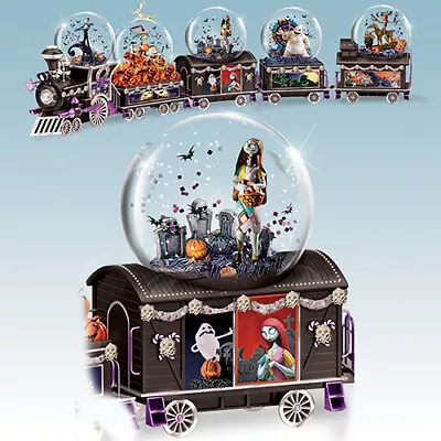 $49.95 • Buy Nightmare Before Christmas Glitter Globe Train Sally Spooky Graveyard Picnic