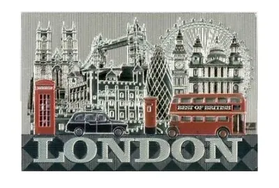 London Souvenir Fridge Magnet Landmarks Tower Bridge Red Bus Black Taxi Big Ben • £2.95