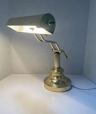 VINTAGE MCM /DECO/Regency BRASS 2 Point Adjustable Piano Bankers Desk Lamp Works • $49.99