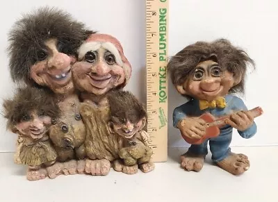 (2) VTG Original Nyform TROLL DOLLS Family Figurines Lot ~ Norway • $49.99