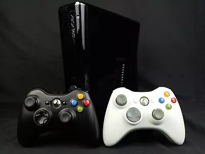Xbox 360 Slim Wi-Fi Console 250GB + 2 X Controllers - Kinect Compatible CLEANED • $179