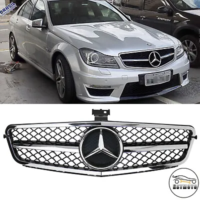 Chrome Edge Front Grill Grille W/Star For Mercedes Benz W204 C250 C300 08-14 • $83.99
