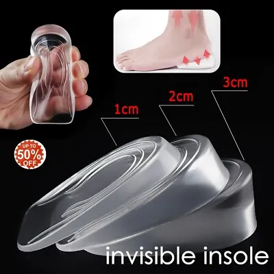 1-3cm Silicone Gel Height Increase Shoe Insoles Taller Lift Up Heel Insert Pad • $3.30