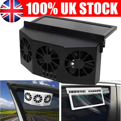 Solar Cooling Fans Car Truck Quiet Air Conditioner Cooler Cycle Exhaust Auto Fan • £19.90