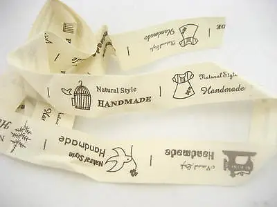 2meter 14labels Sew-on Woven Fabric Labels Woven Handmade Garment Toy Bag Labels • £2.99