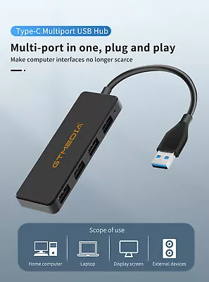 USB 3.0 Hub 4 Ports High Speed Slim Compact Expansion Smart Splitter Adapter New • $12.99