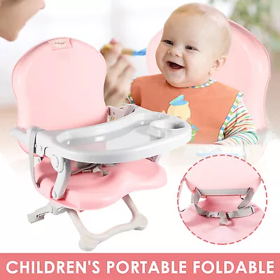 Infant HighChair Portable Adjustable Baby Feeding Booster Seat Folding Compact • £21.79