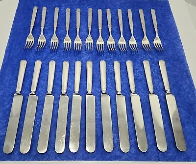 Meriden Cutlery Co.  Warranted  12 DWT SilverPlate Flatware  23 Pcs. (Very Old) • $35