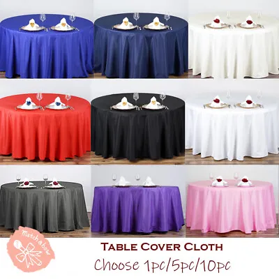 10 Pc Round Tablecloth Table Cover Party Wedding Linen Colors Choose Size Color • $95.76