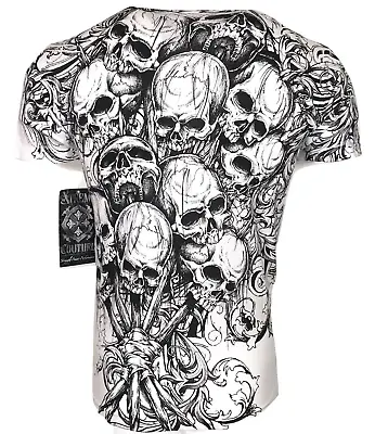 Xtreme Couture By Affliction Men's T-Shirt ACCUSER Skull Biker • $25.95