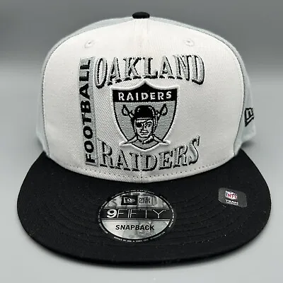 Las Vegas OAKLAND Raiders New Era Retro Sport 9FIFTY Snapback Hat - White/Black • $49.99