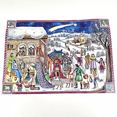 Vintage Advent Calendar Nativity Glitter Wise Men Stuttgart-Rohr Germany Nr 78 • $14.99