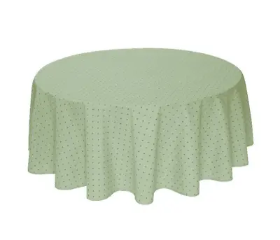 TISSUS TOSELLI Calisson Green French COATED Cotton Tablecloth 60  Round • $78