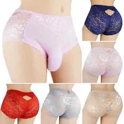 Men's Sexy Lingerie-sissy Pouch Panties Lace Boxer Briefs Gay Underwear Knickers • $11.75