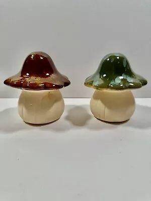 MCM Ceramic Mushrooms Brown & Green Glazed • $6.50