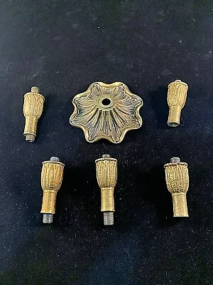 Lot Of Vintage French Cast Brass Chandelier Parts • $25