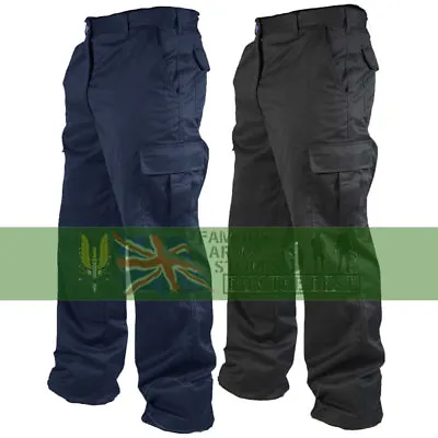 Mens Work Cargo Pocket Combat Workwear Black Navy Army Trousers Sizes 28  - 52  • £13.95