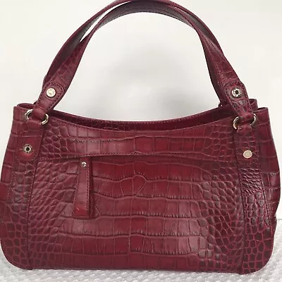 MONSAC Original Leather Handbag. Scarlet Crocodile Design. MSRP $338 NWT • $85