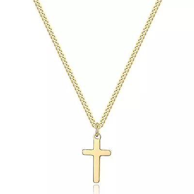 14K Gold Filled Cross Pendant Necklace Crucifix Jewelry Necklace For Men Women • $19.65