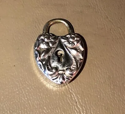 Antique Miniature 19th Century Silver Heart Lock- No Key • $52.75