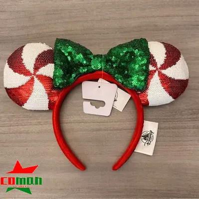 Lollipop Candy Cane Cutie Mickey Mouse Sequins Disney Parks Minnie Ears Headband • $16.79