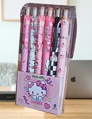 A Pack Of 6 Pcs Super Cute 0.5mm Cartoon Hello Kitty Gel Pen Fun Gift School • $6.95