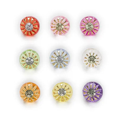 50pcs Shank Acrylic Buttons Sun Sewing Scrapbooking Handwork Gift Decor 13mm • $3.99
