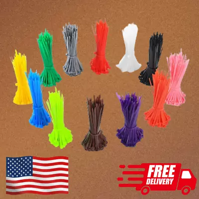 Zip Ties 4  Multicolor Self-Locking Nylon Cable Zip Tie Resistant 1200 Pcs • $23.96
