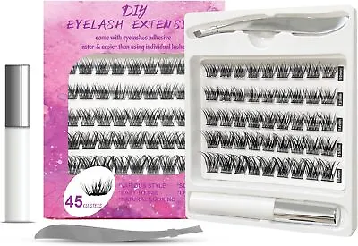 New Individual Lashes Cluster Lashes D Curl 45 Clusters DIY False Lashes 10-16mm • £5.83