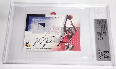 1999 UD HoloGrFX Auto Shoetime Shoe Promo Hanger BGS 6.5 (POP 1) MICHAEL JORDAN • $3000.23