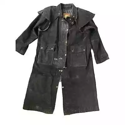 Adventure Bound By Wilsons Leather Duster Full Length Coat Vintage Biker Size XL • $92