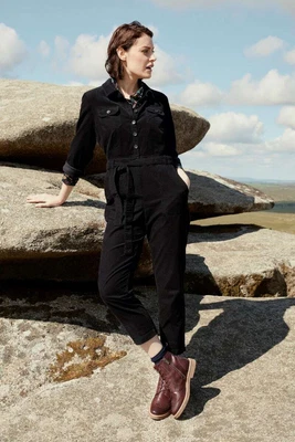 £22.48 • Buy Seasalt Women's Jumpsuit - Black Nave Point Needlecord Jumpsuit - Regular - Blac