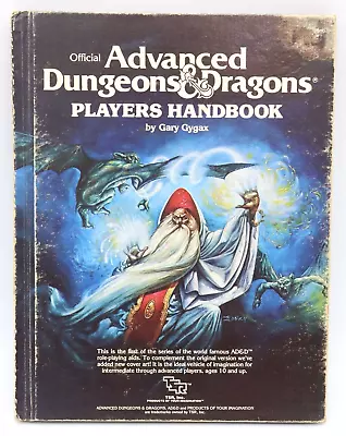 AD&D Players Handbook 2010 Advanced Dungeons Dragons TSR 6th Printing 1980 • $39.95