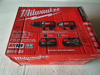 Milwaukee 2691-22 Compact Drill And Impact Driver Combo Kit 18-Volt • $115