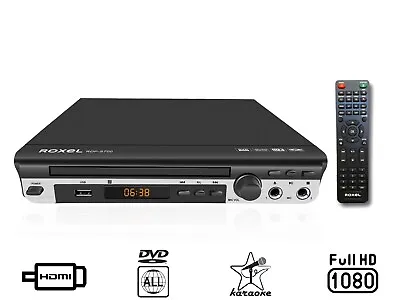 Region Free 1080p DVD Player With Karaoke Remote & HDMI/AV Cable - Roxel S700 • £28.99