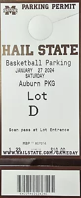 2024 Auburn Vs. Mississippi State Bulldogs Collectible Basketball Parking Pass • $6.99