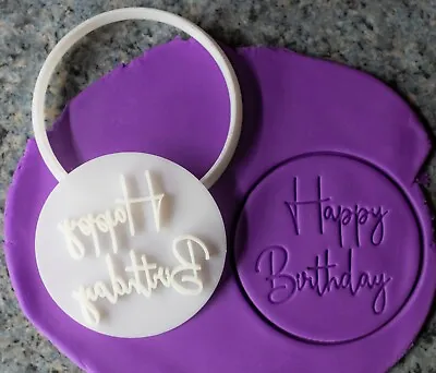 $7.61 • Buy Happy Birthday Cookie Cutter, Fondant Embosser, Style 3, 3D Printed