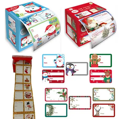 £3.29 • Buy CHRISTMAS GIFT LABELS Self Adhesive Tags Traditional Assorted Stickers Wrap XMAS